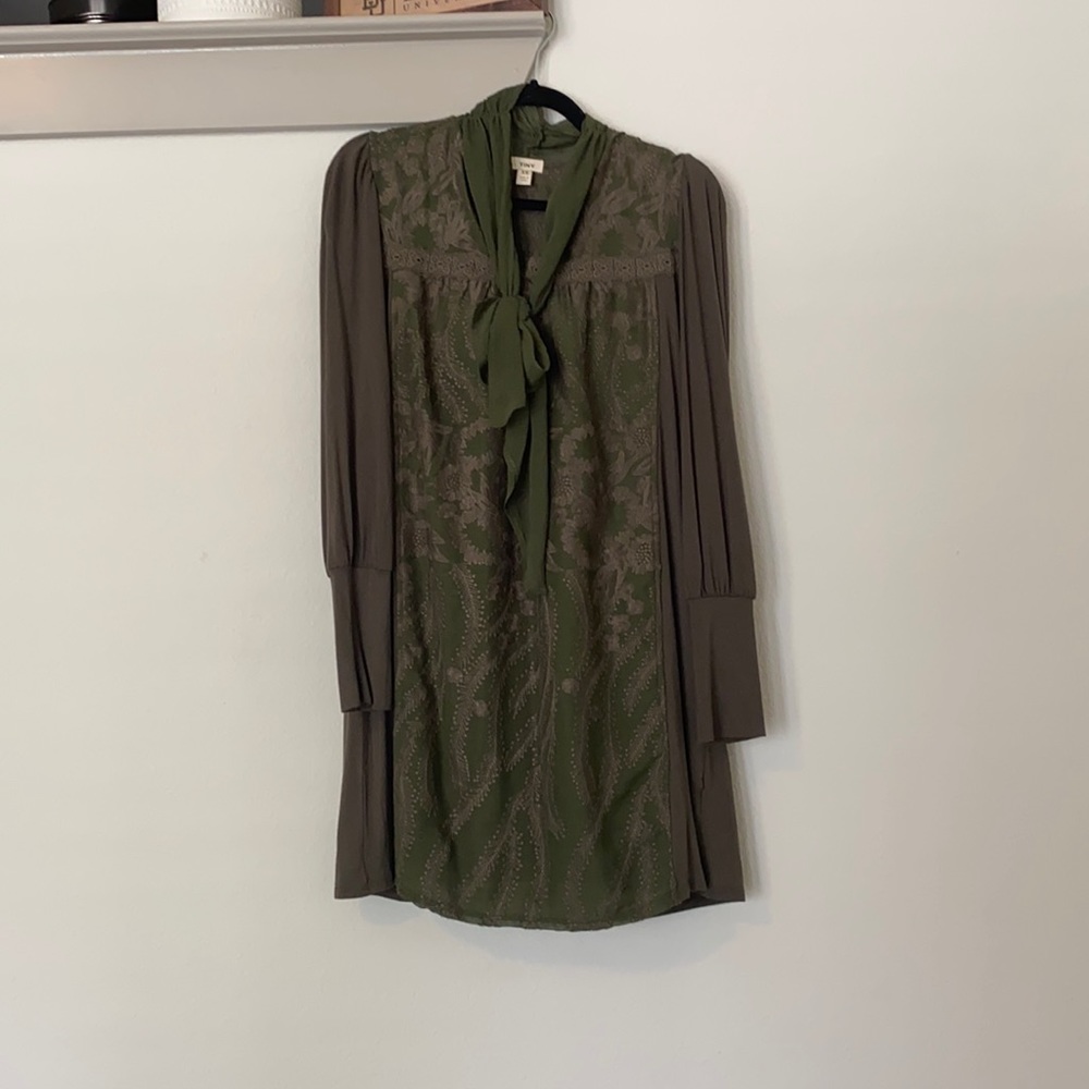 Olive green long sleeve dress
